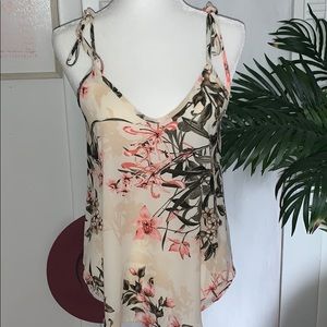 Cream colored floral tank